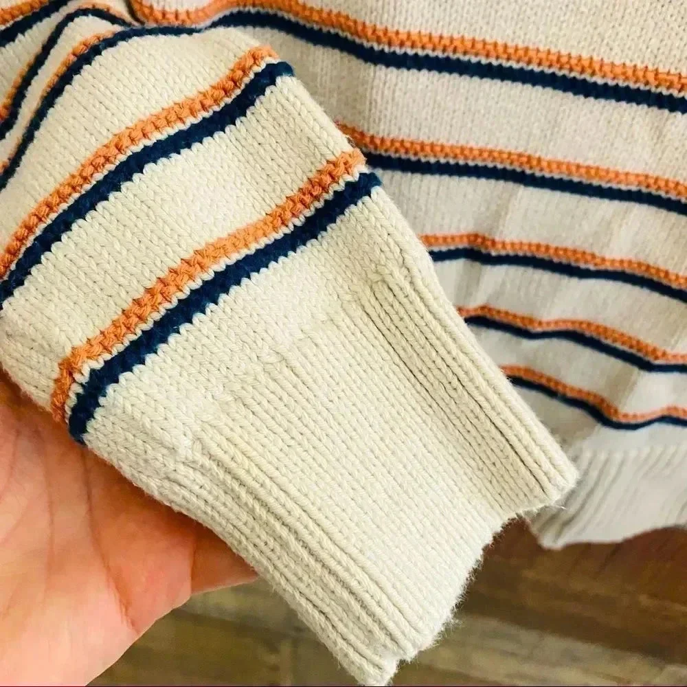 Madewell Brownstone Side-Button Sweater in Stripe